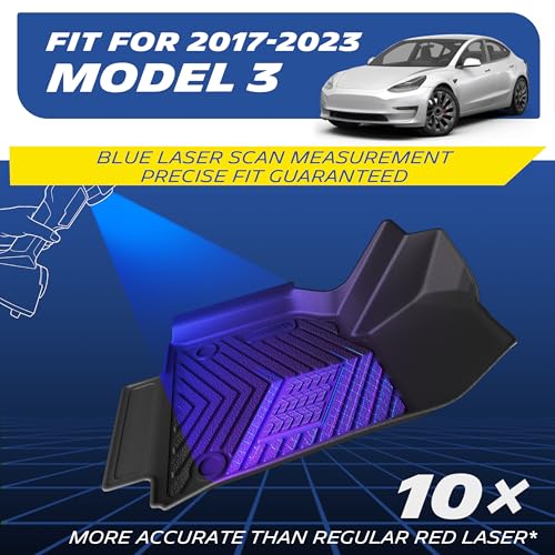 Michelin Vehicle Mat, All-Weather TPE Custom Fit Liner for Tesla Model 3 Floor Mats 2017-2023(3 Piece), Premier