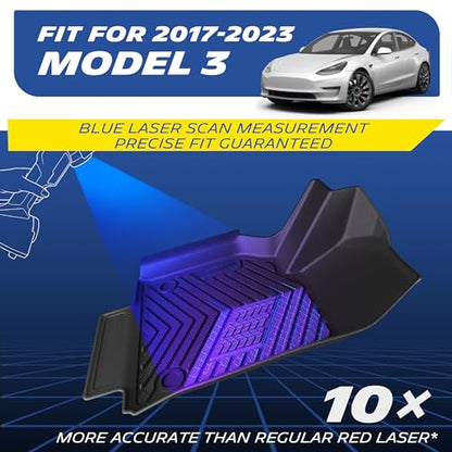Michelin Vehicle Mat, All-Weather TPE Custom Fit Liner for Tesla Model 3 Floor Mats 2017-2023(3 Piece), Premier