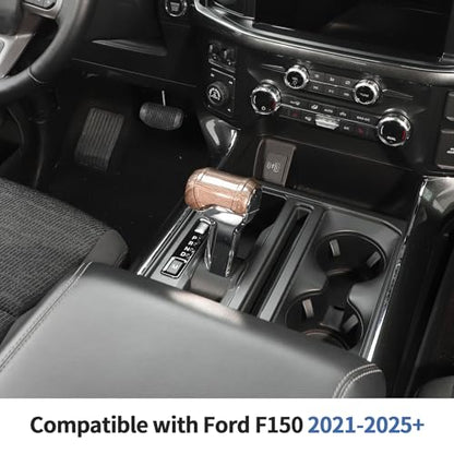 Gear Shift Knob Cover Stick Shifter Cap Cover Compatible with Ford F150 2021-2025+(Brown) - color: Brown