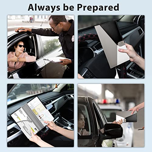 Vehicle-Glove-Box-Organizer,Car-Registration-and-Insurance-Holder with Magnetic Closure Leather-Car-Insurance-Holder for Cards Auto Car Wallet Essential Driver License