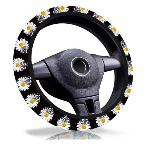 Daisy Butterfly Steering Wheel Cover,Non-Slip Breathable Neoprene Steering Wheel Covers,Daisys Car Accessories and Car Decor,Daisy Gifts for Women,Men Universal 15 Inch Fit Auto,SUV,Truck - color: Daisy Butterfly