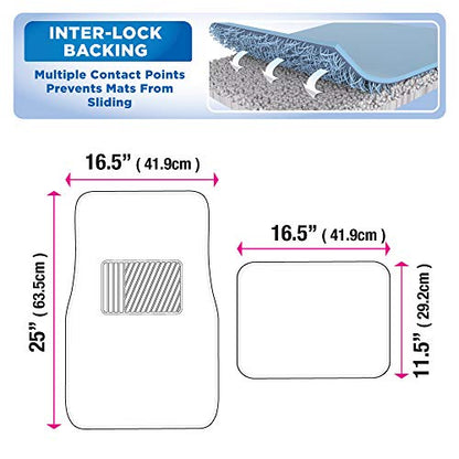 Motor Trend Premium Inter-Lock Backing Carpet Car Floor Mats - Front & Rear, Thick & Durable Auto Protection, Fits Most Cars Truck SUV Coupe Sedan - color: Charcoal