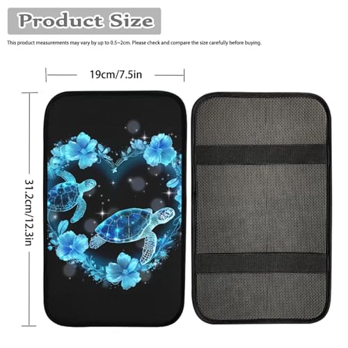 UNICEU Sea Turtle Auto Center Console Cover Pad Universal Fit for SUV Truck Cars Armrest Seat Box for Men Women - color: Sea Turtle