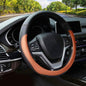 Valleycomfy Microfiber Leather Steering Wheel Covers Universal 15 inch (Brown - color: Brown, size: Medium(Standard) Size[14.5"-15"]