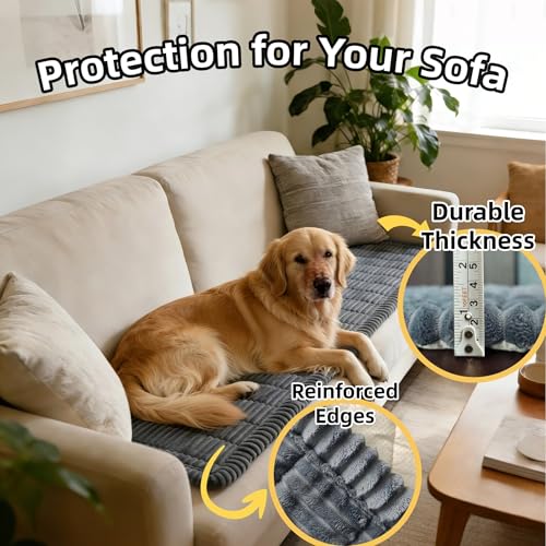 Dog Car Seat Cover, Pet Couch Covers for Car and Sofa, Non-Slip Backseat Pet Bed Mat, Machine Washable, Soft Plush Travel Seat Protector with Portable Storage Bag (Grey,23.6''×82'') - color: Grey, size: 23.6''×82''