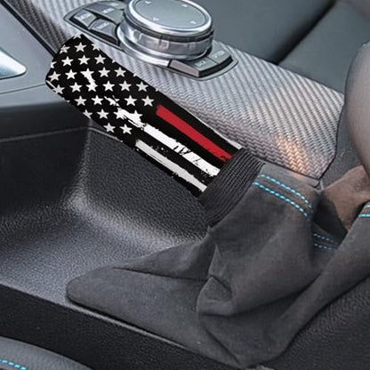 KEIAHUAN American Flag Car Gear Shift Knob Cover & Handbrake Cover Anti-Scratch Stretchy Auto Shifter Gear Hand Brake Protector Universal for Sedans,SUVs,Trucks - color: Black US Flag