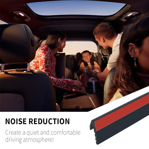 13.12Ft Car Window Seal Strip with Pry Bar Tool,Premium Rubber Weather Stripping for Noise Reduction & Interior Protection,Universal Car Essentials V-Shaped Window Trim Fits Car Truck SUV