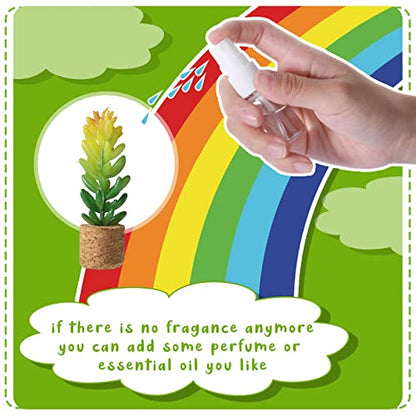 8 Pieces Artificial Plant Air Vent Clips Succulents with Essential Oil Mini Cute Sprayer Car Plant Vent Clip Air Freshener for Car Decorations Accessories(Classic Style)