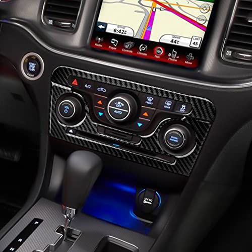 Car Air Conditioner Volume Switch Panel Decals for 2011 2012 2013 2014 Dodge Charger Accessories Carbon Fiber Interior Stickers - color: Air Conditioner Panel