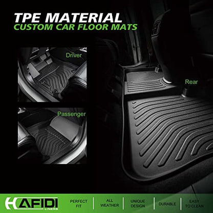 HAFIDI® Floor Mats & Cargo Liner Set Fit for 2024 2025 2026 Kia EV9 6 Seats（Not Fit Relaxation Chairs） All Weather Protection TPE Anti-Slip Automotive Full Set Floor Liners Custom Accessories - Black - style: 1) For EV9 6 Seats 2024 2025 Full Set