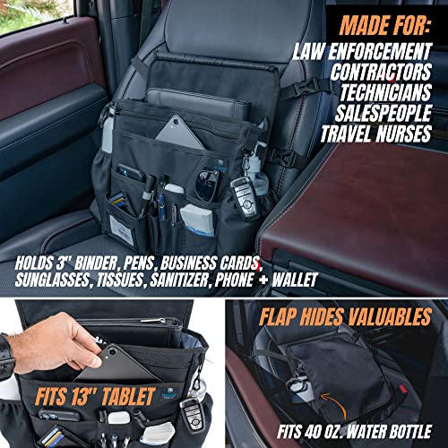 Car Seat Organizer - Front Seat Organizer for Passenger Seat - Car Office For Work Truck, Police, Business, and Law Enforcement - Over the Seat Storage File Organizer for Truck Cab