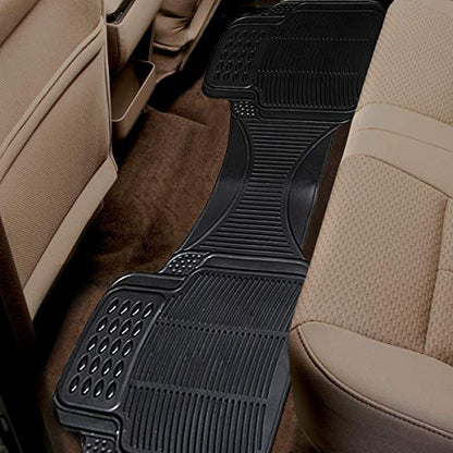 Car Floor Mat Runner - Rubber Rear Floor Mat Liner - Black Back Seat Liner - Auto Trimmable Universal Fit Rug for Vehicle