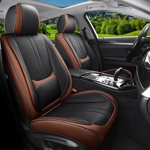 Car Seat Covers Full Set Fit for Legacy 2000-2026,Luxury Faux Leather Seat Covers 5 Seats, Breathable Anti-Slip Seat Protectors with Lumbar Support(Black&Brown,Full Set) - color: Black&Brown, size: Fit for Legacy