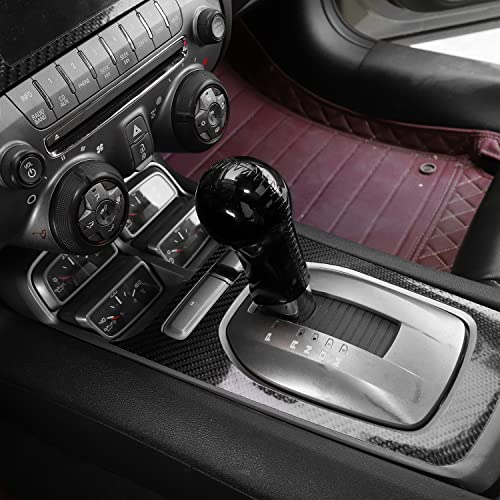 Jimen Compatible with Chevrolet Camaro 2010-2015, Center Console Gear Shift Knob Cover Trim (Black)