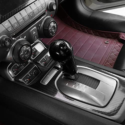 Jimen Compatible with Chevrolet Camaro 2010-2015, Center Console Gear Shift Knob Cover Trim (Black)