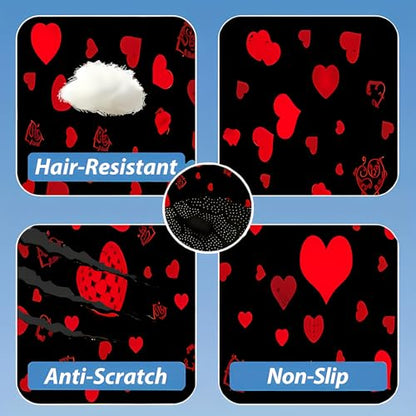 Universal Car Trunk Mat 29" x 39", Red Heart Print All Weather Trunk Protection Cargo Liner, Durable Cargo Mat Rear Trunk Liner, Stylish Vehicle Interior Accessories Suitable for Most Car Models - color: Red Heart Print