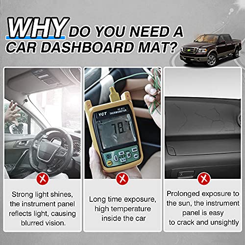 CARTIST Dash Cover for Ford F150 2004 2005 2006 2007 2008/Lincoln Mark LT [Anti-Glare and Sun Protection] Suede Dashboard Cover for F150 Accessories Anti-Slip Silicone Back - size: Ford F150 2004-2008