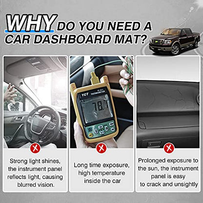 CARTIST Dash Cover for Ford F150 2004 2005 2006 2007 2008/Lincoln Mark LT [Anti-Glare and Sun Protection] Suede Dashboard Cover for F150 Accessories Anti-Slip Silicone Back - size: Ford F150 2004-2008