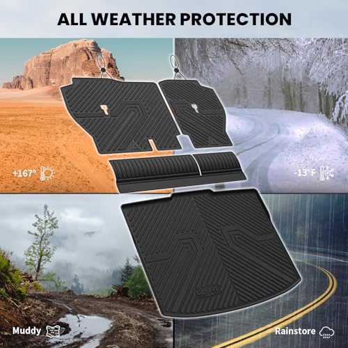 LASFIT Cargo Mat with Backrest Mat for Honda CR-V 2026 2025 2024 2023 Gasoline (Not for Hybrid), All Weather Custom Fit TPE Trunk Mat Trunk Liner Cargo Liner with Seatback Mat (Lower Position) - size: 2）For Honda CR-V| 2023-2026 | Cargo Mat