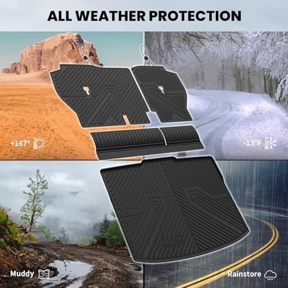 LASFIT Cargo Mat with Backrest Mat for Honda CR-V 2026 2025 2024 2023 Gasoline (Not for Hybrid), All Weather Custom Fit TPE Trunk Mat Trunk Liner Cargo Liner with Seatback Mat (Lower Position) - size: 2）For Honda CR-V| 2023-2026 | Cargo Mat