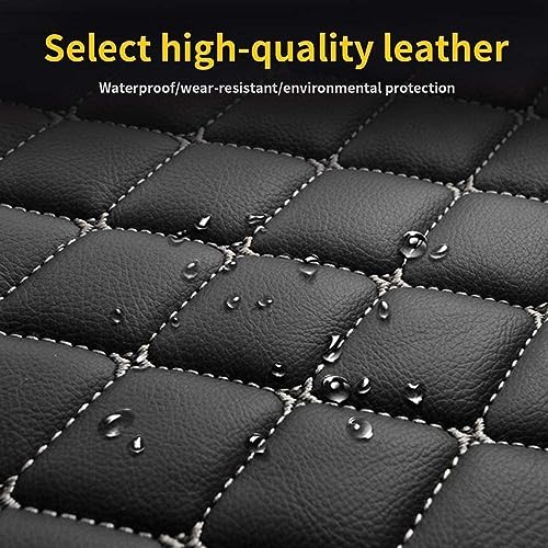 Custom Making Car Floor Mats for 96% Car Model Luxury Leather All Weather Waterproof Anti-Skid Full Coverage Liners (Black)