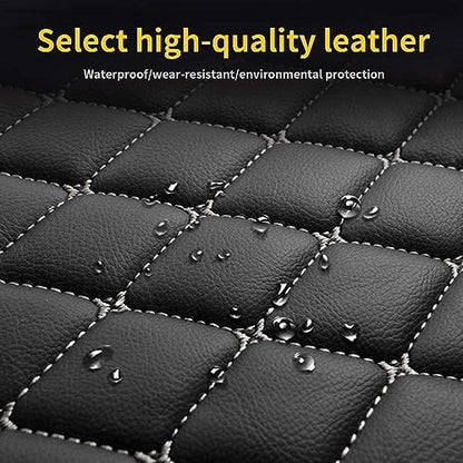 Custom Making Car Floor Mats for 96% Car Model Luxury Leather All Weather Waterproof Anti-Skid Full Coverage Liners (Black)