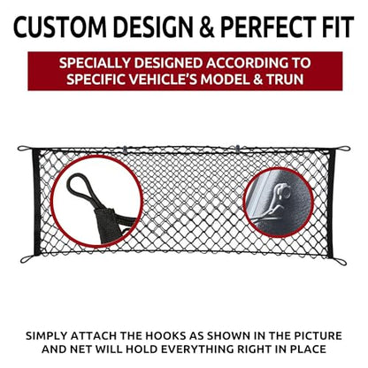 Envelope Style Automotive Elastic Trunk Mesh Cargo Net for Toyota Camry 2018-2026 - Premium Trunk Organizers and Storage - Luggage Net for Sedan - Best Car Organizer for Toyota Camry Hybrid