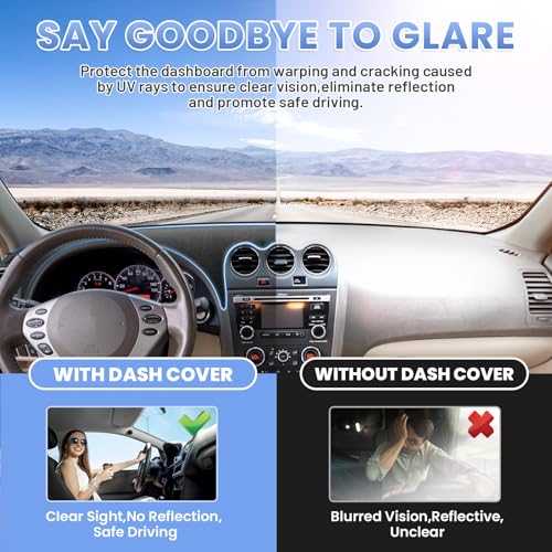 Sunsdrew Dash Cover for 2007 2008 2009 2010 2011 2012 Nissan Altima Dashboard Cover Mat for Altima Accessories Sunshade Nonslip Mesh Protector No Glare - size: 07-12 Nissan Altima Dash Cover