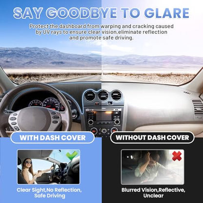 Sunsdrew Dash Cover for 2007 2008 2009 2010 2011 2012 Nissan Altima Dashboard Cover Mat for Altima Accessories Sunshade Nonslip Mesh Protector No Glare - size: 07-12 Nissan Altima Dash Cover