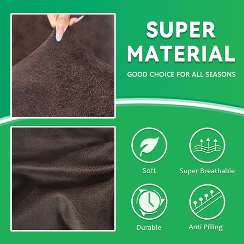 molasofa Leather Like RV Dinette Cushion Covers, RV Booth Seat Cover Stretchable Camper Cushion Couch Covers Washable Slipcovers for RV Camper Car Bench (1 Backrest Cover & 1 Bench Cover, 03Brown) - color: 03brown, size: 1 Bench Cover & 1 Backrest Cover