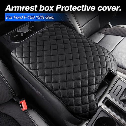 Autorder Center Console Cover for 2015-2020 Ford F150 /2017-2022 F250 F350 F450 /2018-2024 Expedition Accessories Armrest Cover Anti-Scratch Middle Console Pad Armrest Protector(Bucket Seat ONLY) - size: 15-20 Ford F150