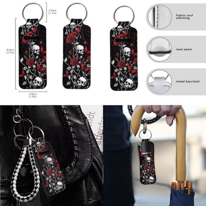 Skull Rose Butterfly Print Red Black 15 Pack Car Seat Cover Set, Car Accessories Set Front Rear Seat Covers Steering Wheel Cover Seat Belt Covers Car Headrest Cover - color: Skull Rose Butterfly Print Red Black