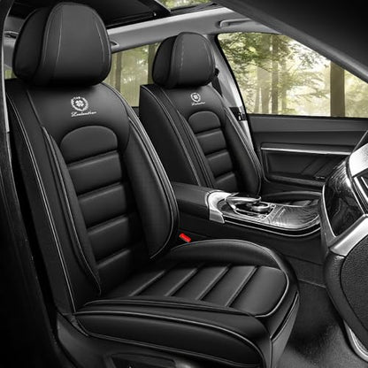 Car Seat Covers for Kia K5 2021-2026, Premium Nappa Leather, Waterproof, Anti-Slip, Full Coverage, Airbag Compatible, Breathable, All-Weather, Easy Install (2 Seats, Classic Black) - color: 2 Seats - Classic Black, size: Kia K5 2021-2026