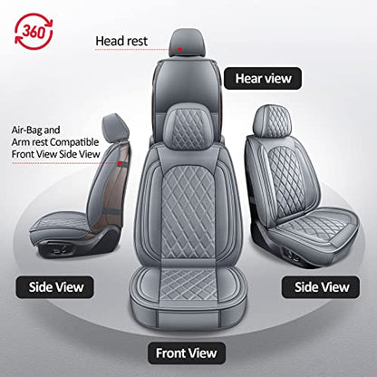 MIROZO Ram Seat Covers Full Set Grey,Waterproof Car Seat Cover Fits for 2009-2026 Ram 1500/2500/3500 Crew Quad Regular Cab,Heavy Duty Protection Truck Seat Covers with Split Flat Bench 40/60,Gray - color: Gray, size: Full Set（Flat Back)