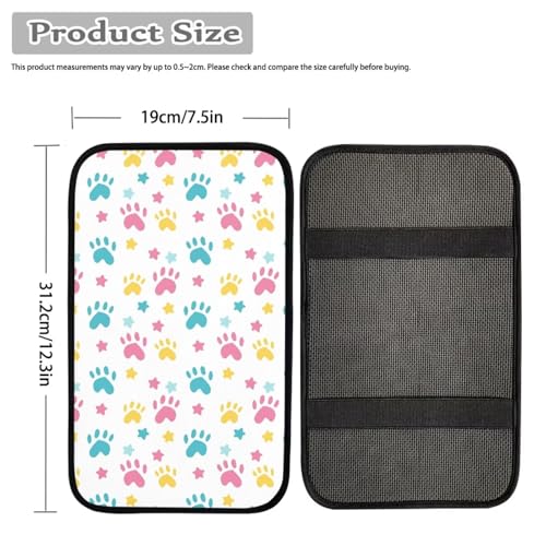UNICEU Dog Paw Star Print Auto Center Console Armrest Pad Universal Fit Armrest Seat Box Cover Protector Car Armrest Cover for SUV Truck Vehicle - color: Dog Paw Star