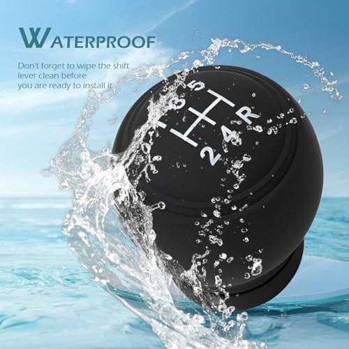 Car Gear Shift Knob Cover, 5 Speed Right Round Gear Shift Knob Covers, Silicone Anti Skid Protector, Universal Interior Accessories for Most Vehicles (Black)