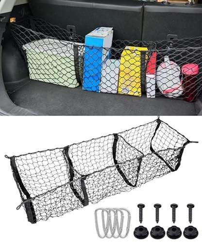 Cargo Net,Cargo Net for SUV,Truck Bed Organizer,Car Accessories Automotive Cargo Nets,3 Pocket Truck Bed Cargo Net,Truck Net Truck Storage,Mesh Storage Net for SUV, Car, Pickup Truck Bed, Etc