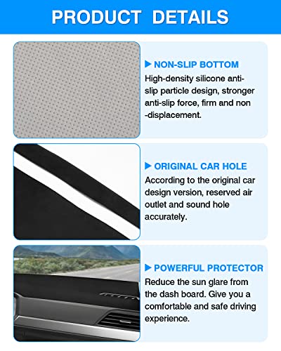Autorder Dashboard Cover Mat for 2019-2025 2026 Volkswagen Jetta Accessories Dash Cover Flannel Dash Mat Sunshade Glare UV Rays Protector - size: For Volkswagen Jetta 2019-2026