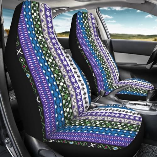 Baga Ethnic Striped Print Print Car Seat Covers for Women Men,Universal Auto Front Seats Protector Fits for Car,SUV Sedan,Truck - color: Baga Ethnic Striped Print 86