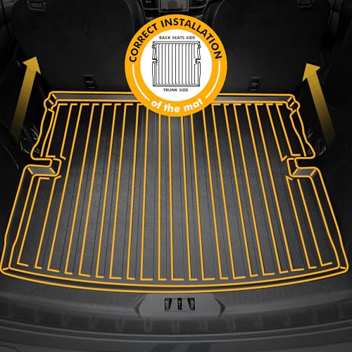 Premium Cargo Liner for Ford Explorer 2020-2025 Behind 2nd Row - 100% Protection - Custom Fit Car Trunk Mat - Easy-to-Wash & All-Season Black Cargo Mat - 3D Shaped Laser Measured Trunk Liners