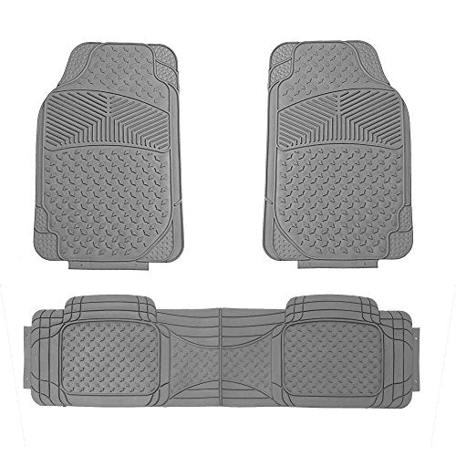 FH Group Car Floor Mats - Heavy-Duty Rubber Floor Mats for Cars, Universal Fit Full Set, Trimmable Automotive Floor Mats, ClimaProof Floor Mats For Most Sedan, SUV, Truck Floor Mats Gray - color: Gray, size: Full Set