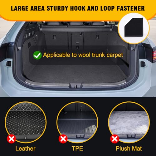 Rislobx 4PCS Car Trunk Organizer Blocks with Hook and Loop Fastener, Automotive Tidy Storage Organisation Accessories for Truck, SUV, Sedan, Available to Wool Carpet (Black)