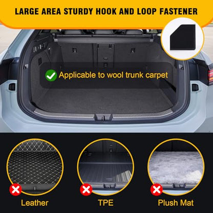 Rislobx 4PCS Car Trunk Organizer Blocks with Hook and Loop Fastener, Automotive Tidy Storage Organisation Accessories for Truck, SUV, Sedan, Available to Wool Carpet (Black)