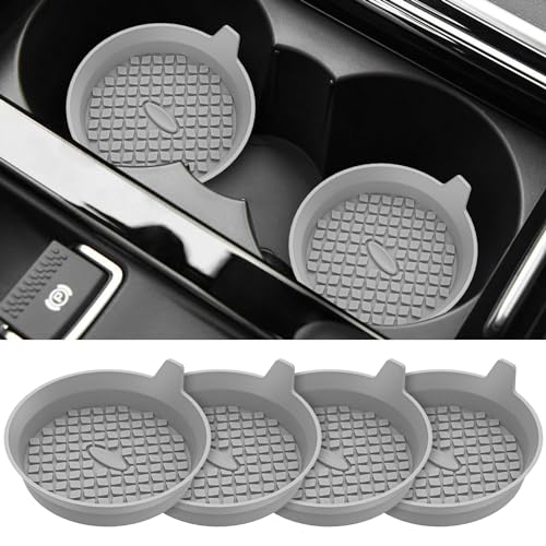ME.FAN Car Cup Holder Coasters [4 Pack] Silicone Cups Mats, Automotive Universal Non-Slip Recessed Interior Accessories Light Grey - color: 4 Pack-light Grey