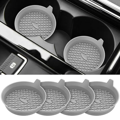 ME.FAN Car Cup Holder Coasters [4 Pack] Silicone Cups Mats, Automotive Universal Non-Slip Recessed Interior Accessories Light Grey - color: 4 Pack-light Grey