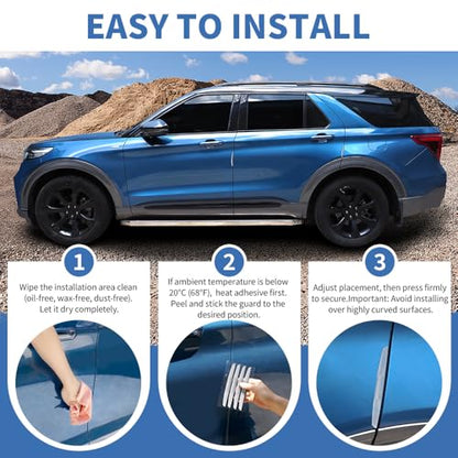 4PCS Car Door Edge Guards Universal 3D Carbon Fiber Texture Anti-Collision Scratch Protector Strips Flexible Silicone Trim with Nano Adhesive for Sedan SUV Truck Transparent - color: Transparent