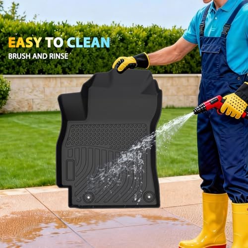 Floor Mats for Hyundai Elantra Hybrid 2021-2025 All Weather Protection TPE Anti-Slip Automotive Full Set Custom Fit Car Mats Accessories Floor Mats & Cargo Liner - style: 4) For Hyundai Elantra Hybrid | 2021-2026 | Combo Set