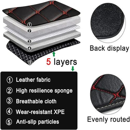 Personalized Floor Mats for Cars, Full Coverage Luxury Mats, Anti-Slip Set, Custom Fit for 99% of Sedan, Trucks, SUVs (Blue Black) - color: Blue Black