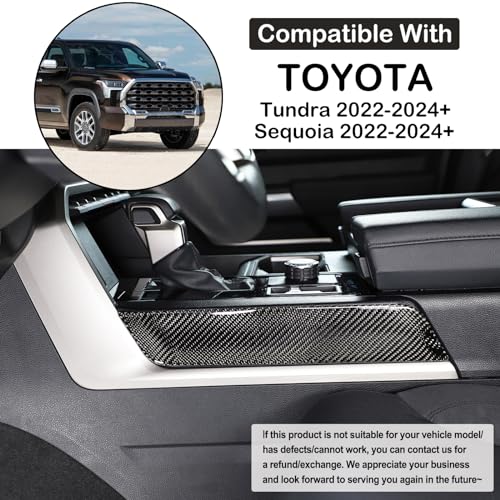 Real Carbon Fiber Center Console Gear Control Panel Side Strip Cover Trim Fit Toyot@a Tundra/Sequoia 2022-2024 Car Inner Center Console Gear Box Side Panel Protect Sticker Moulding Strip Accessories - size: Center Console Gear Control Panel Side Strip Tri