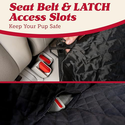 Lusso Gear Dog Car Seat Cover for Back Seat - 100% Waterproof Dog Hammock - Padded Headrest and Mesh Window - Passenger Compatible Rear Car Seat Cover - Fits Trucks, SUVs, Cars - color: Hammock